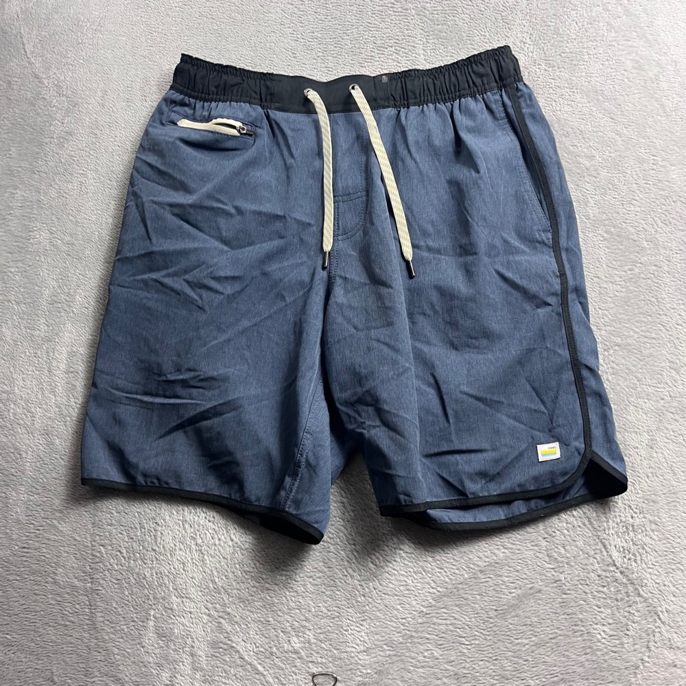Vuori Men Banks Short Blue Heather Unlined Performance Stretch V330 Size M